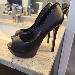 Bebe platform peep toe heels